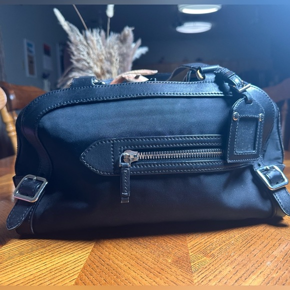 Prada Bauletto Black Nylon Leather Shoulder Bag With
Authentication Card - Picture 2 of 15